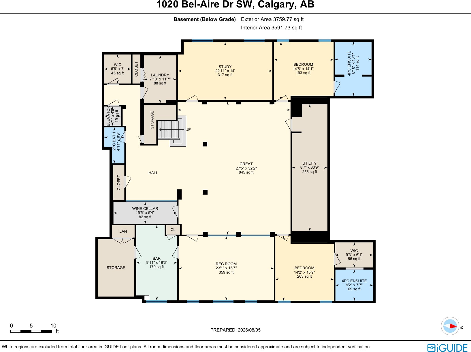 Lower level floor plan