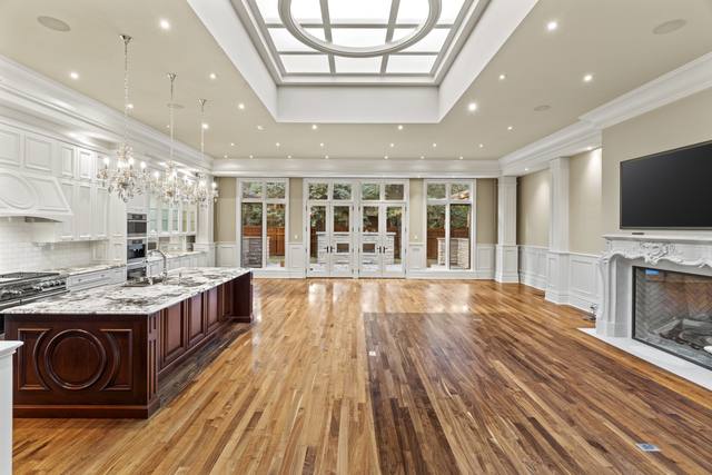 Family room and kitchen