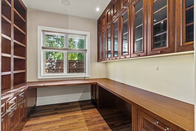 Study with built-in cabinetry