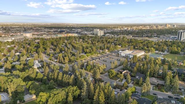 Aerial view toward downtown Calgary