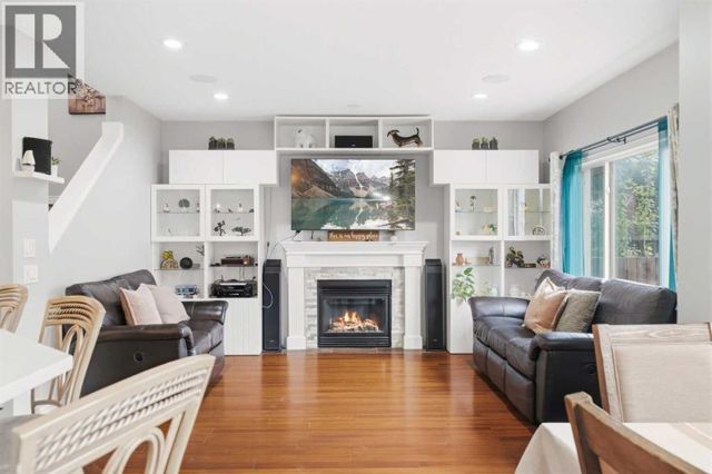 Living room with fireplace